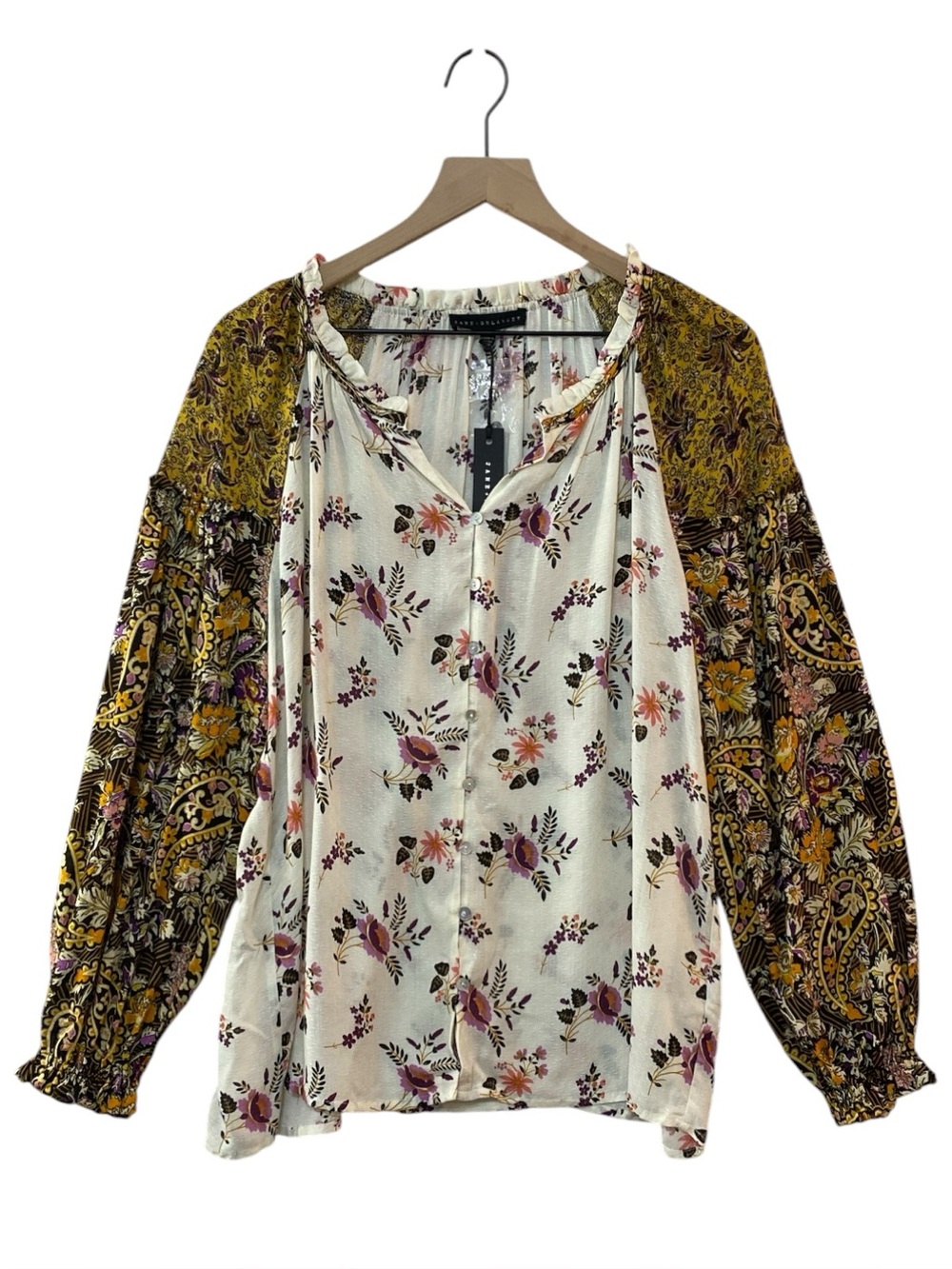 Jane + Delancey Floral Blouse Size M NWT Mixed Prints Career Feminine Cottage